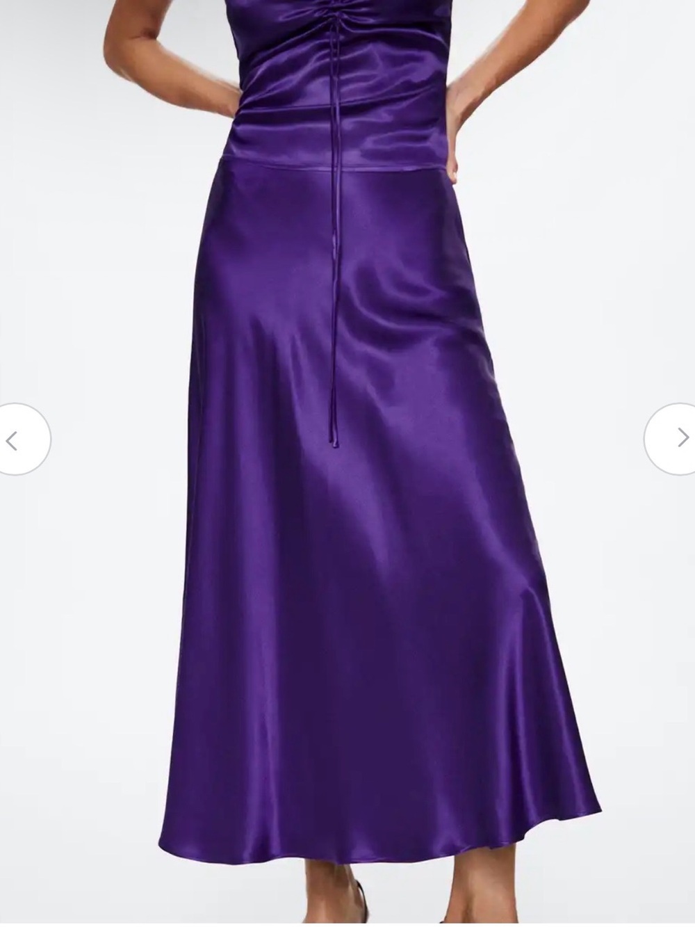 Mango Satin Maxi Skirt in Deep Purple